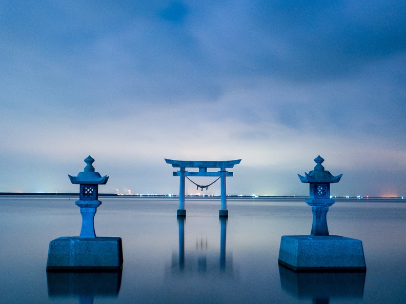 不知火町永尾神社の夜景