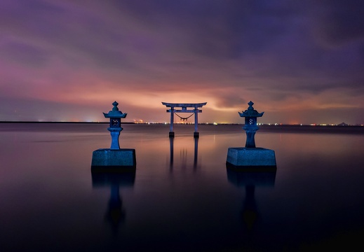 不知火町永尾神社の夜景