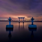 不知火町永尾神社の夜景