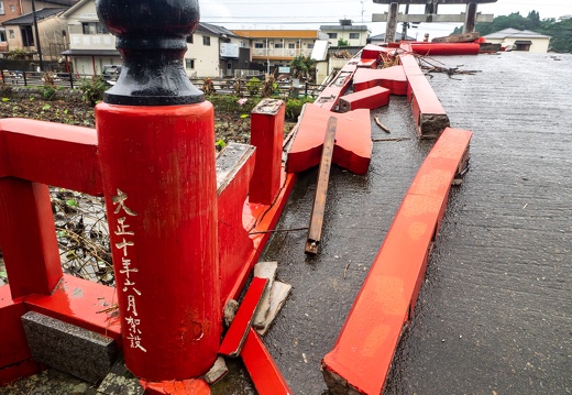 人吉市青井阿蘇神社近辺の被害状況