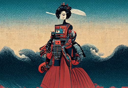 Kohji Asakawa hokusai ukiyoe geisha robot cyber c4299864-42d2-4853-8215-39536a252c61
