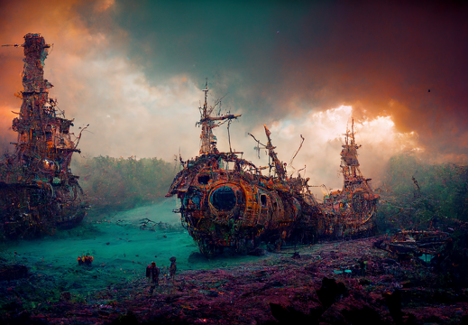 Kohji Asakawa Pirate spaceships and pirates. Ruins of an abando 7a985656-5855-430c-95d6-7188e190c00f